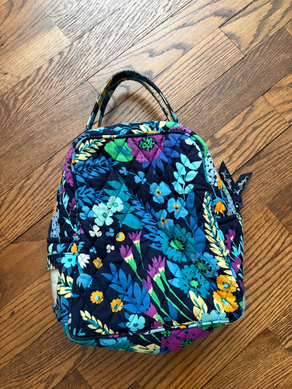 Vera Bradley Midnight Blues Floral Insulated Lunch Cooler Bag Quilted - Picture 2 of 15